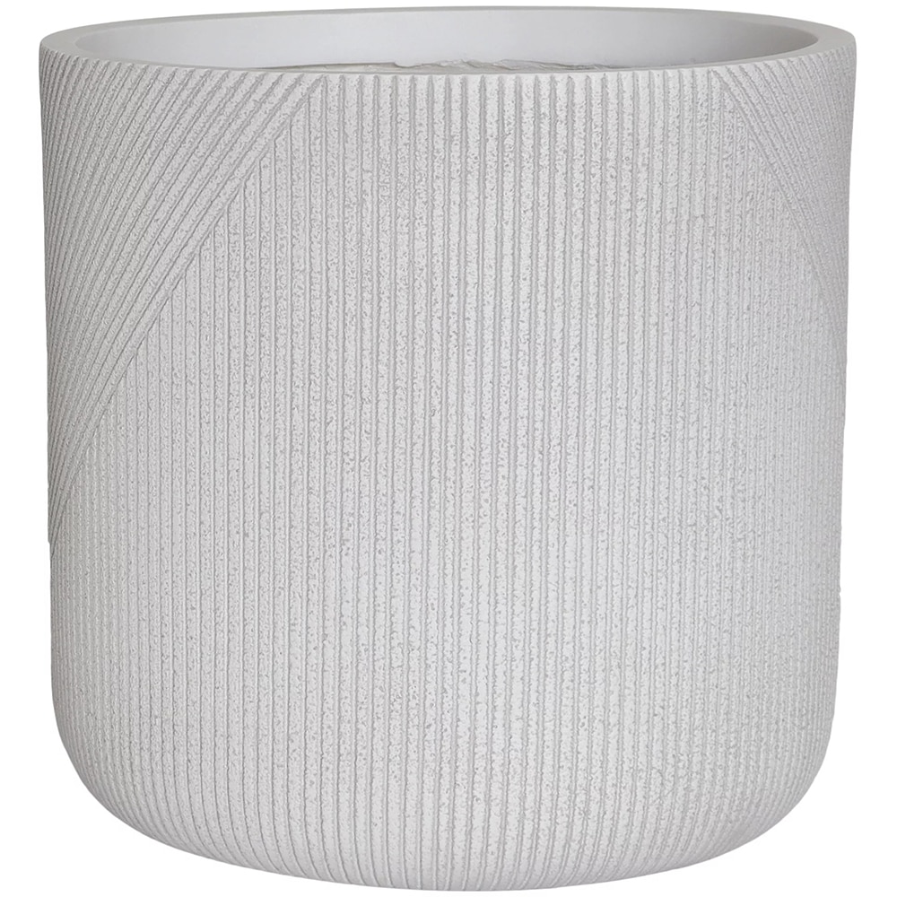 Ghiveci flori VERVE, lut, D 30 cm, alb