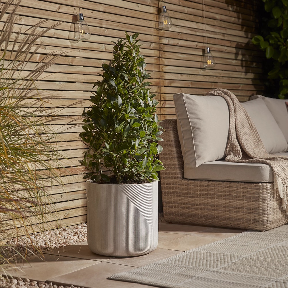 Ghiveci flori VERVE, lut, D 30 cm, alb