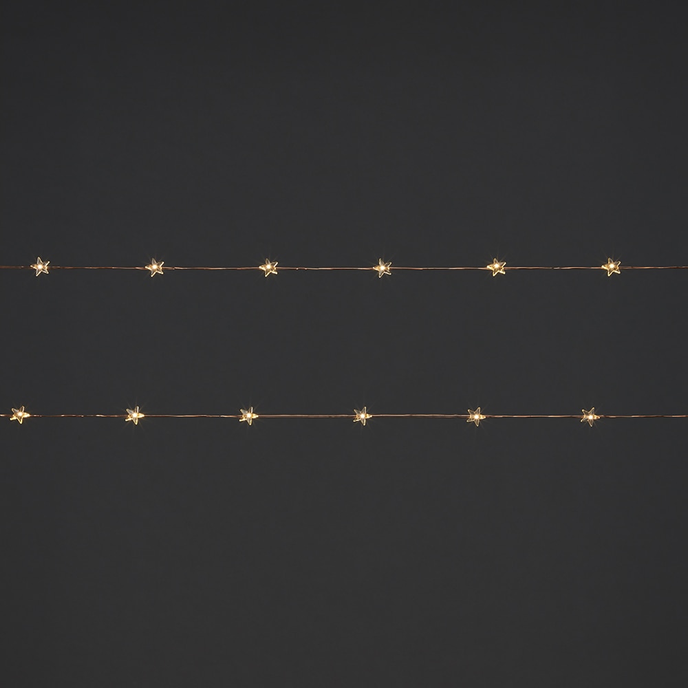 Ghirlanda luminoasa stele, 20 LED, iluminare alb cald