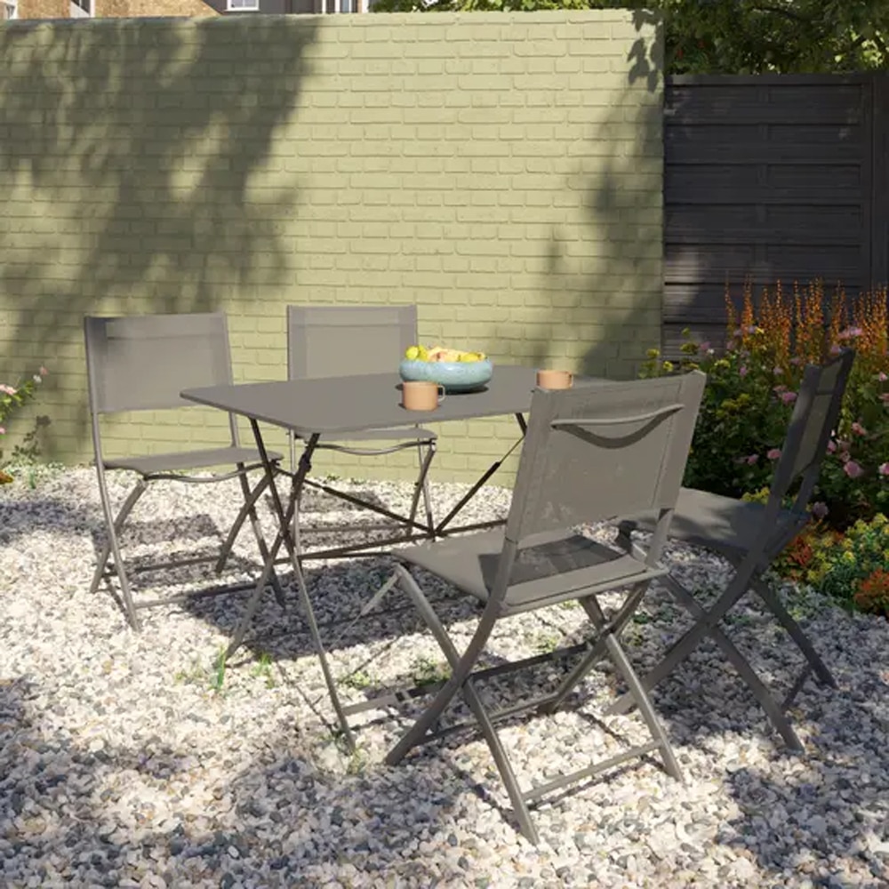 Scaun GOODHOME Saba 101537518, 84.5 x 50 x 46.5 cm, alumniu, gri