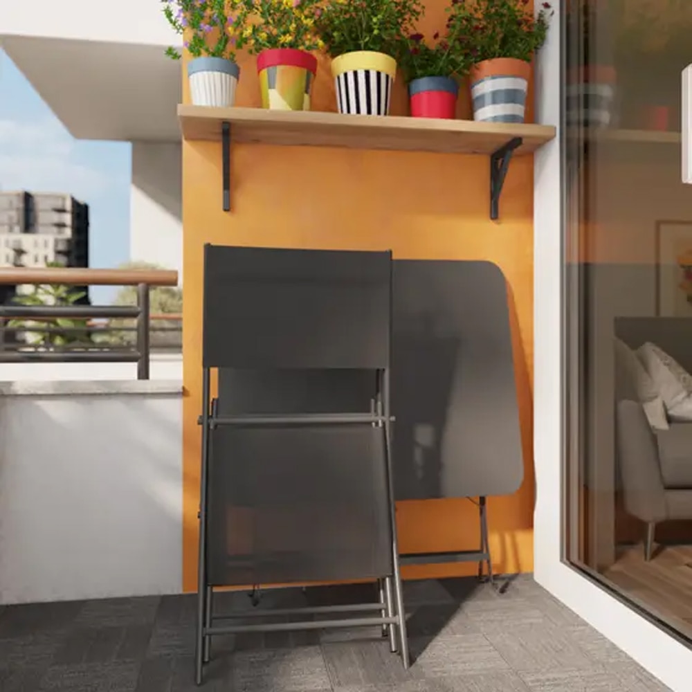 Scaun GOODHOME Saba 101537518, 84.5 x 50 x 46.5 cm, alumniu, gri