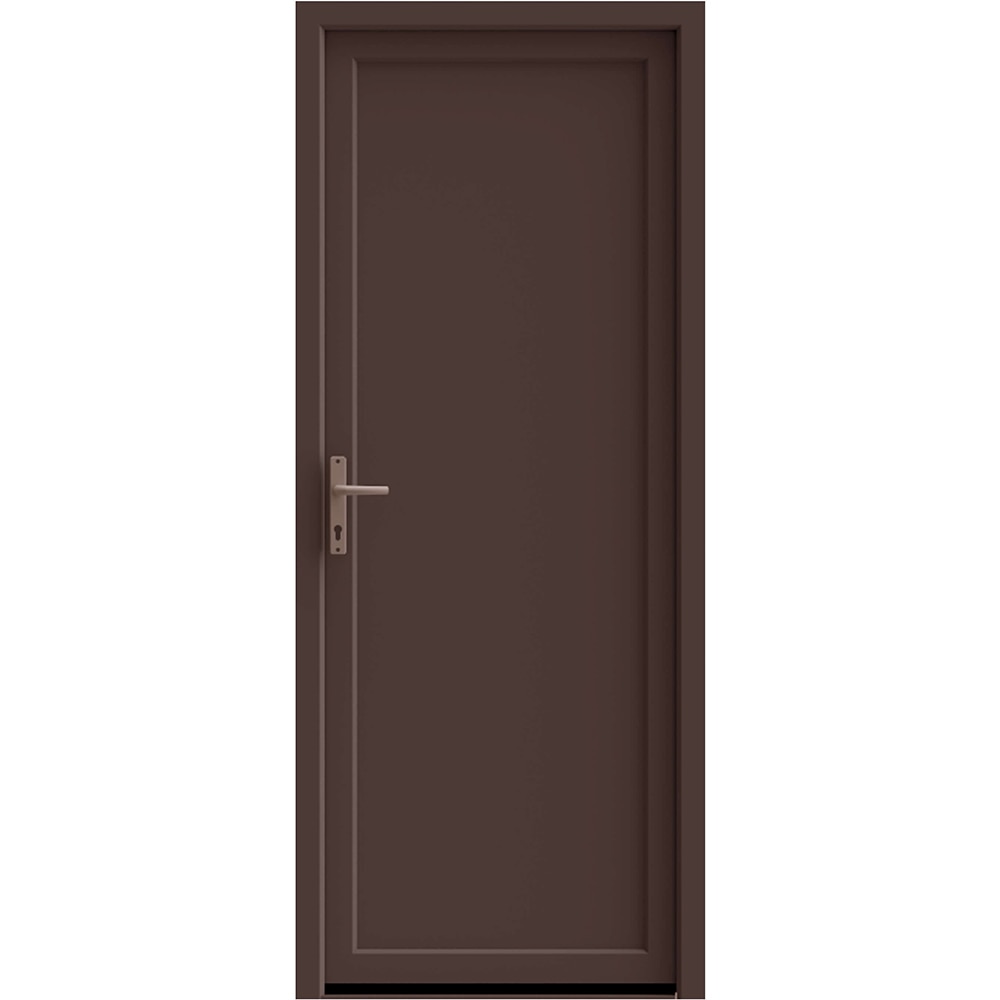 Usa de exterior pentru casa, PVC, nuc,  dreapta, 205 x 90 cm