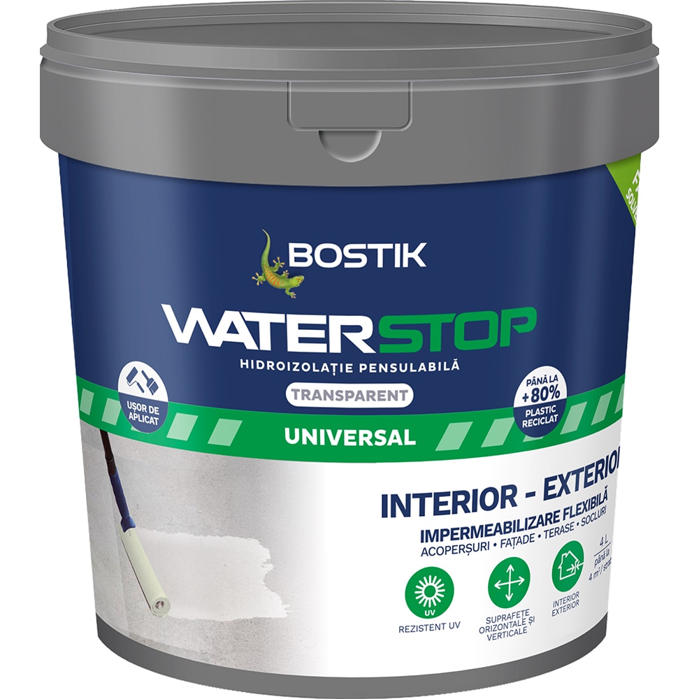 Membrana hidroizolanta Bostik Waterstop, transparent, 4 L