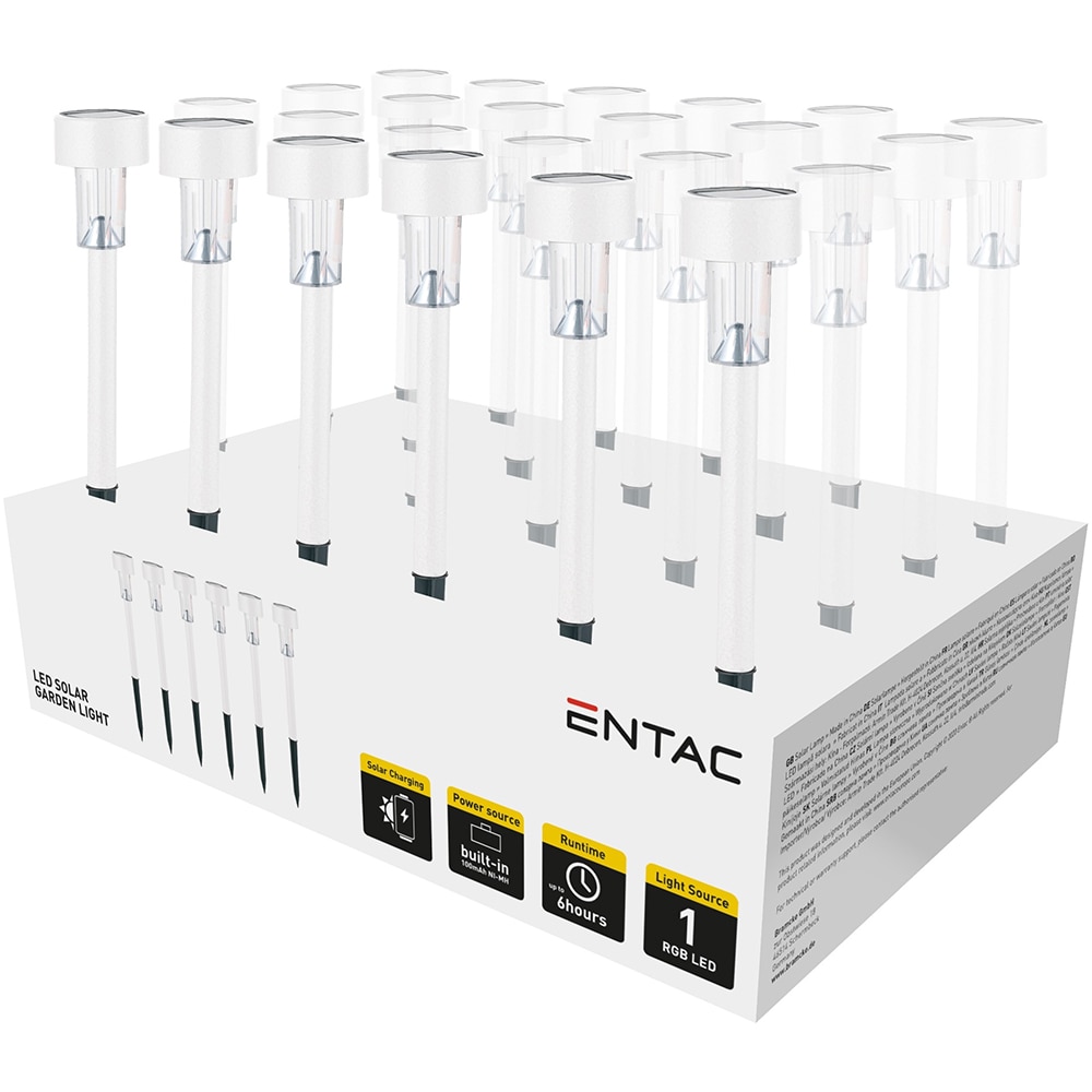 Lampa solara ENTAC EGSL-SS1LC36-W-PDQ, IP44, alb