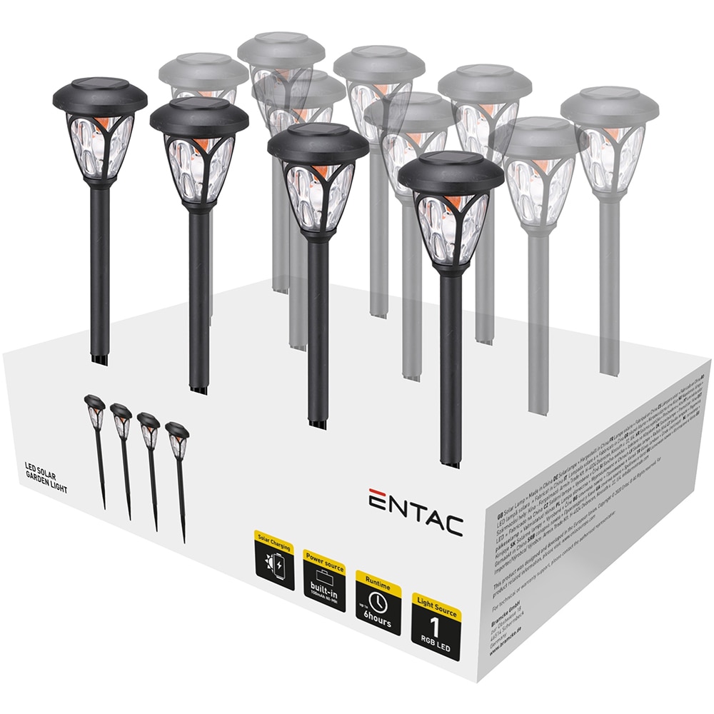 Lampa solara ENTAC EGSL-P1LH40-PDQ, IP44, negru