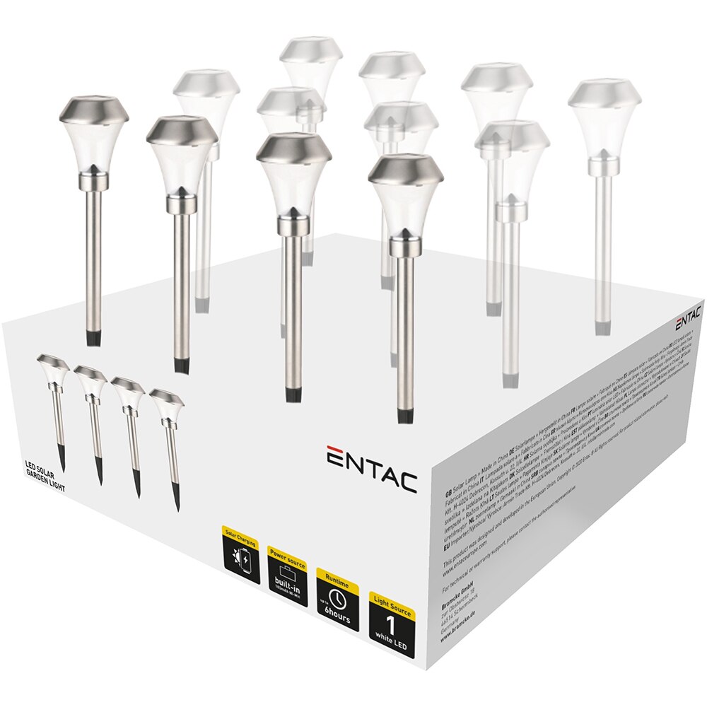 Lampa solara ENTAC EGSL-SS1LF40-PDQ, IP44, argintiu