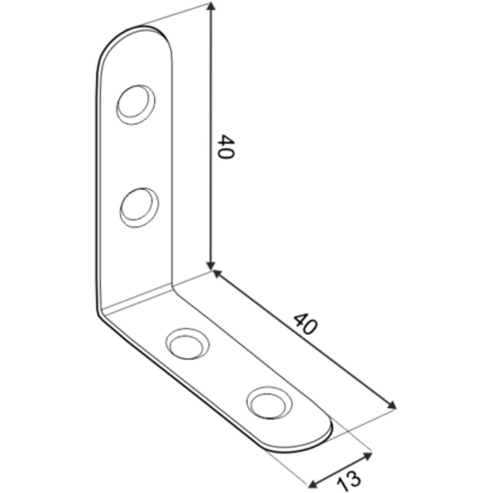 Coltar DMX, 40 x 40 x 13 x 2 mm, otel, 4 buc