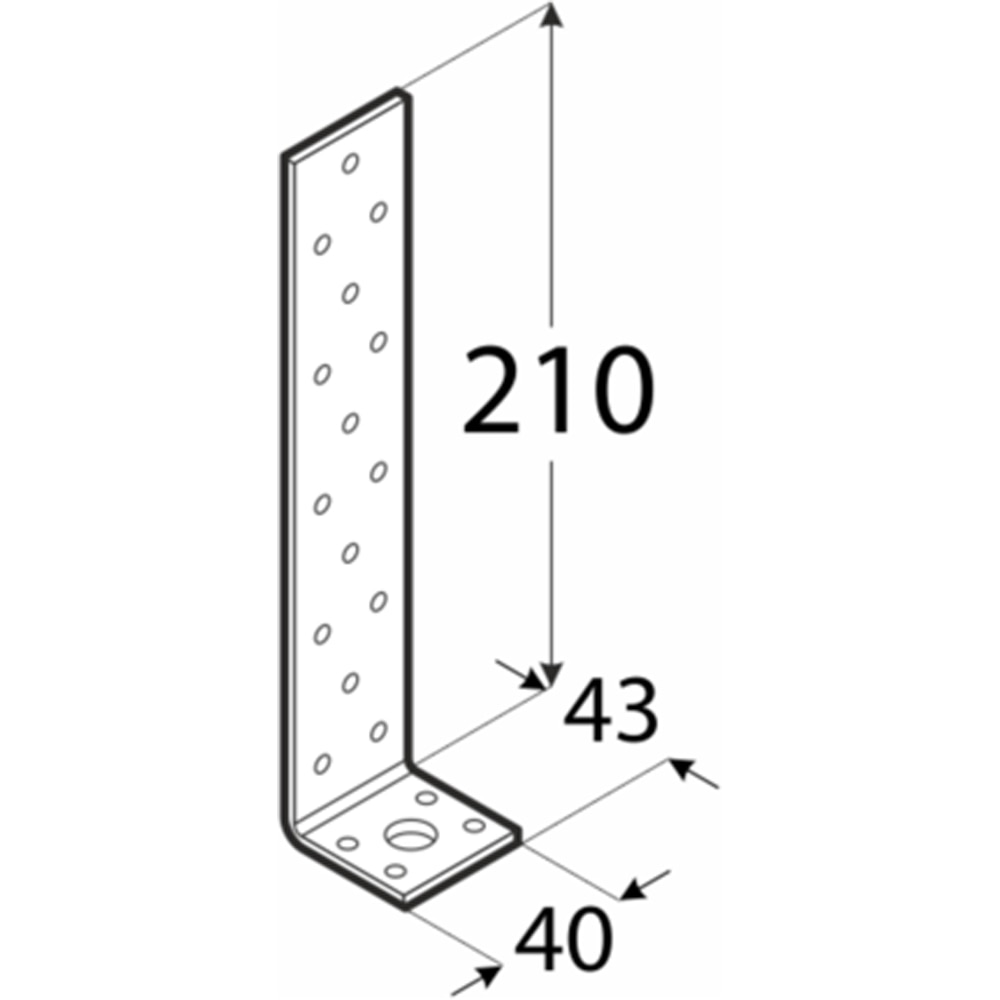 Coltar de ancorare DMX, 210 x 43 x 40 x 4 mm, otel