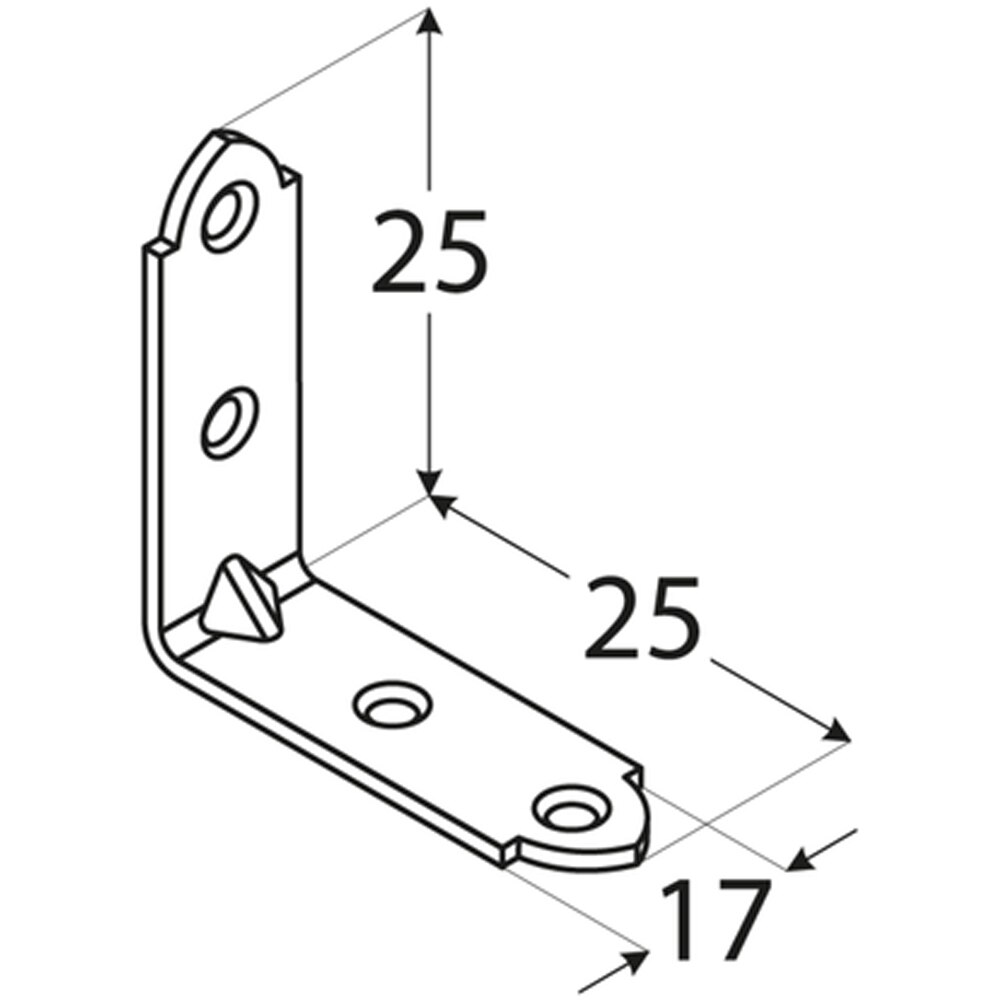 Coltar unghi ingust DMX , 25 x 25 x 1.5 mm, otel