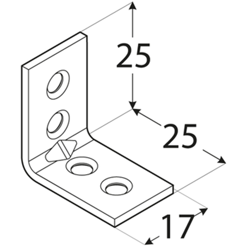 Coltar unghi ingust DMX , 25 x 25 x 1.5 mm, otel