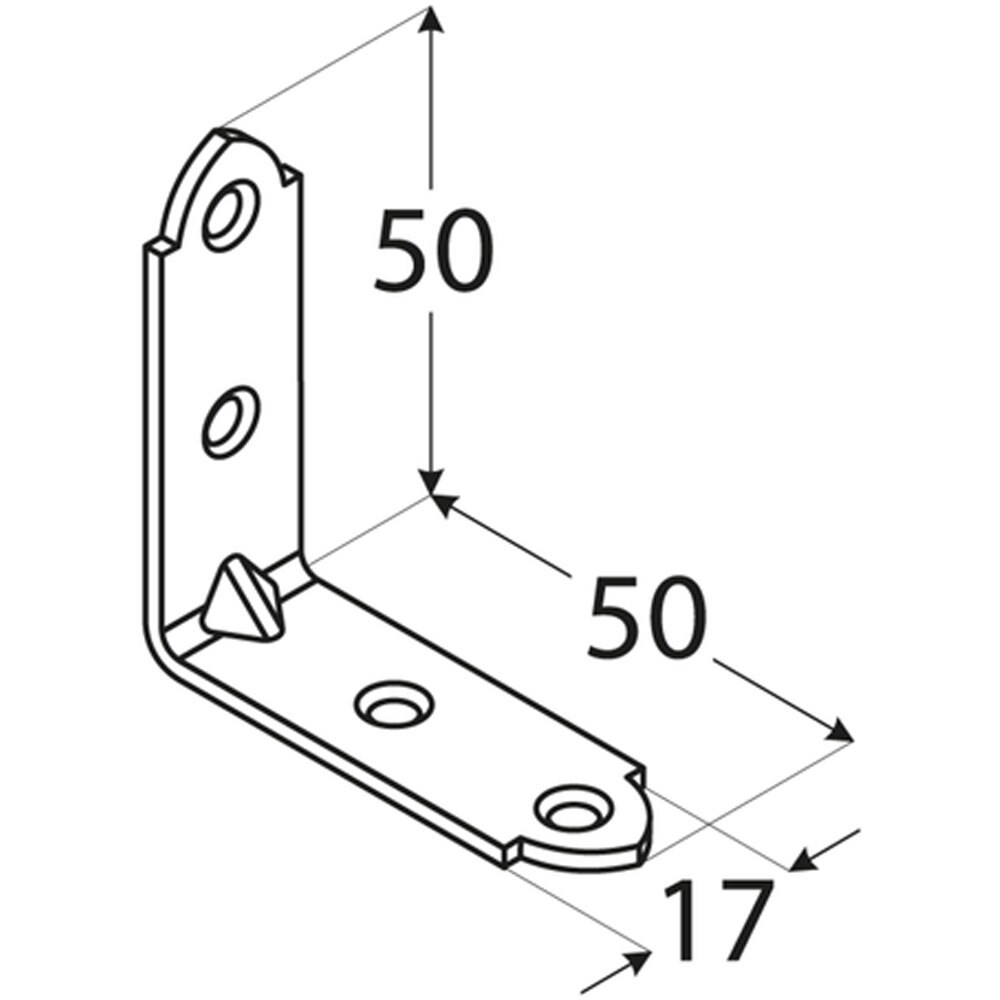 Coltar unghi ingust DMX , 50 x 50 x 2 mm, otel