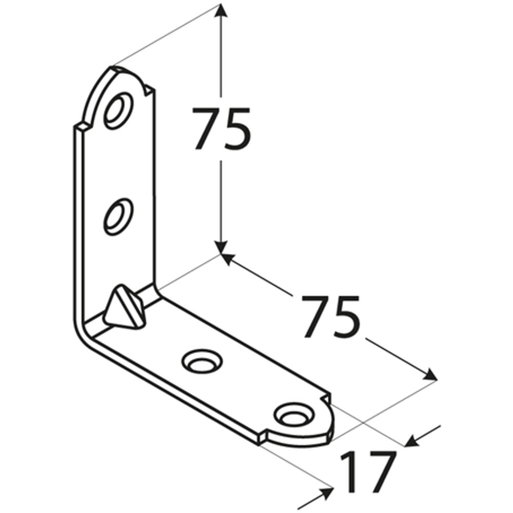 Coltar unghi ingust DMX , 75 x 75 x 2 mm, otel