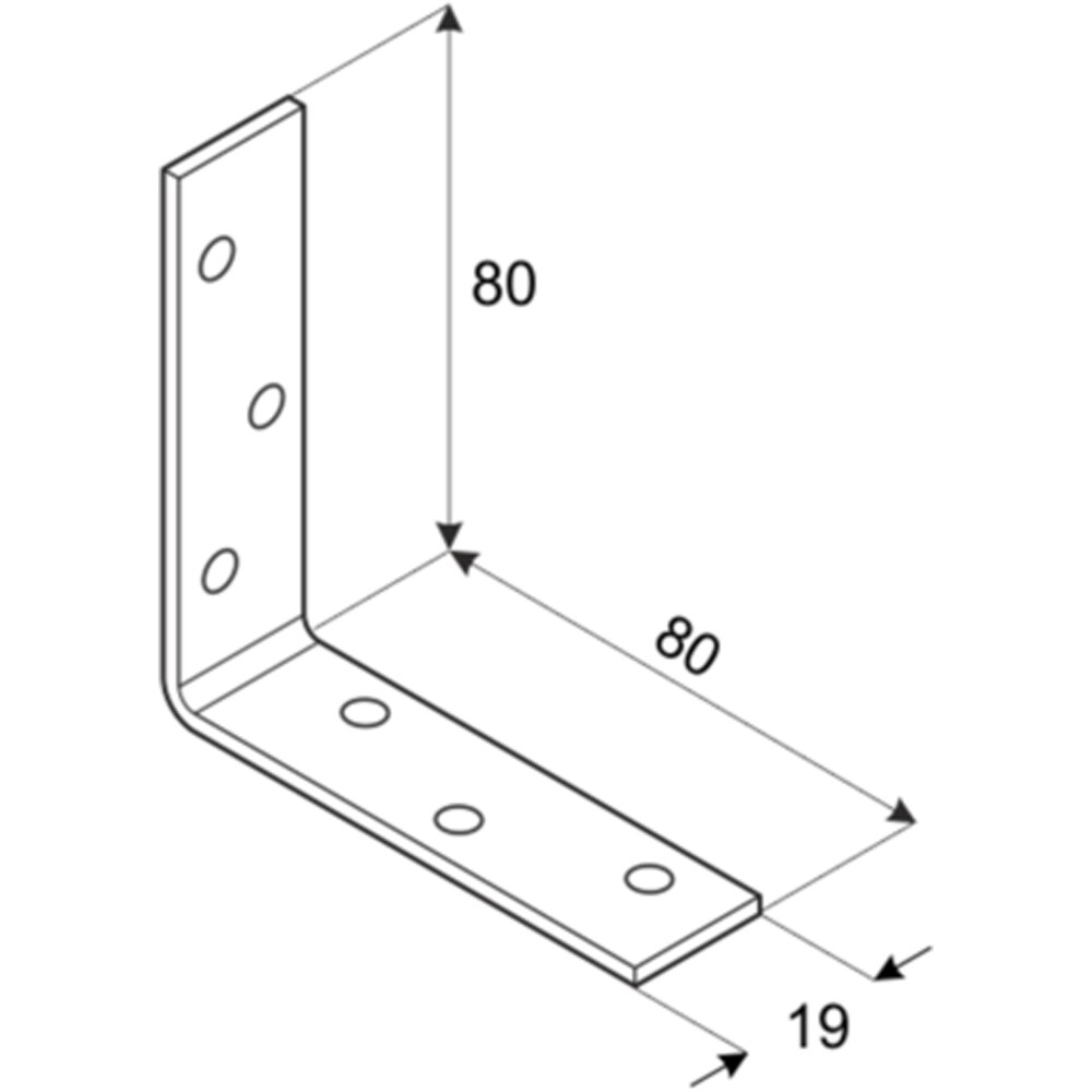 Coltar unghi ingust DMX , 80 x 80 x 2 mm, otel