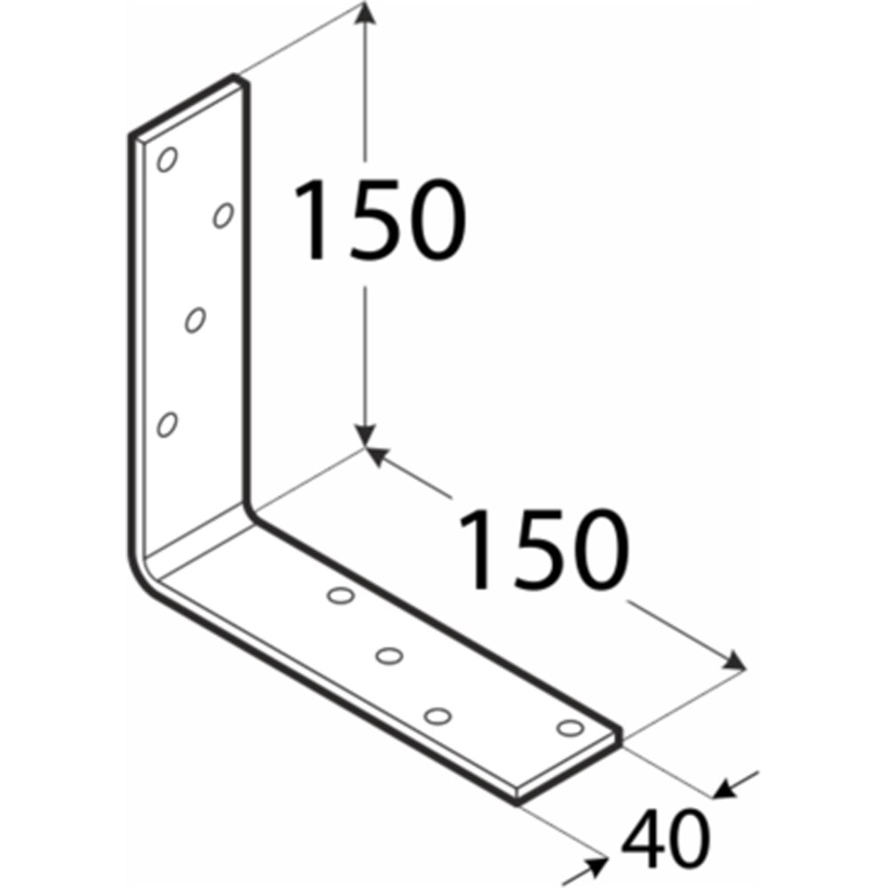 Coltar constructii DMX, 150 x 150 x 40 x 5 mm, otel