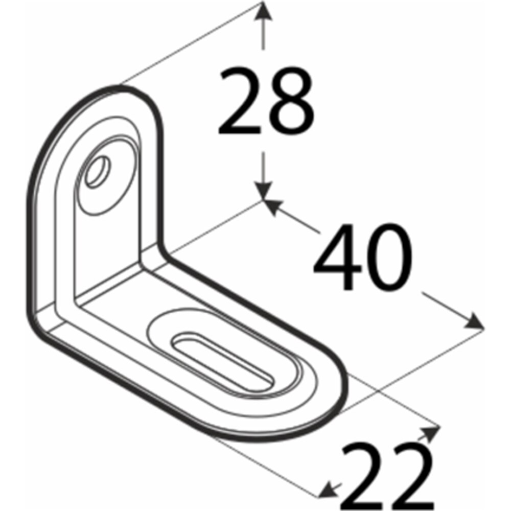 Coltar pentru mobila DMX , 40 x 28 x 1 mm, otel