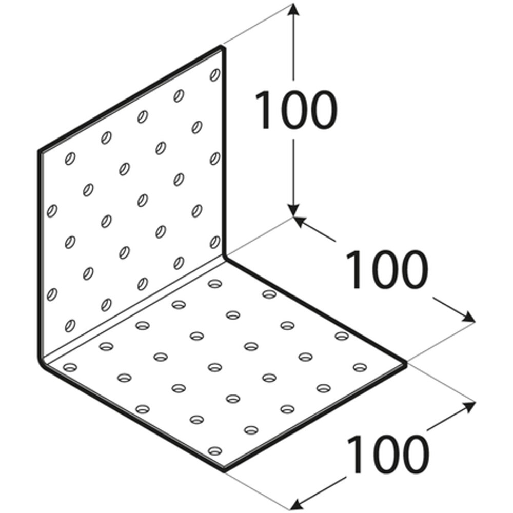 Coltar perforat DMX, 100 x 100 x 100 x 2 mm, otel