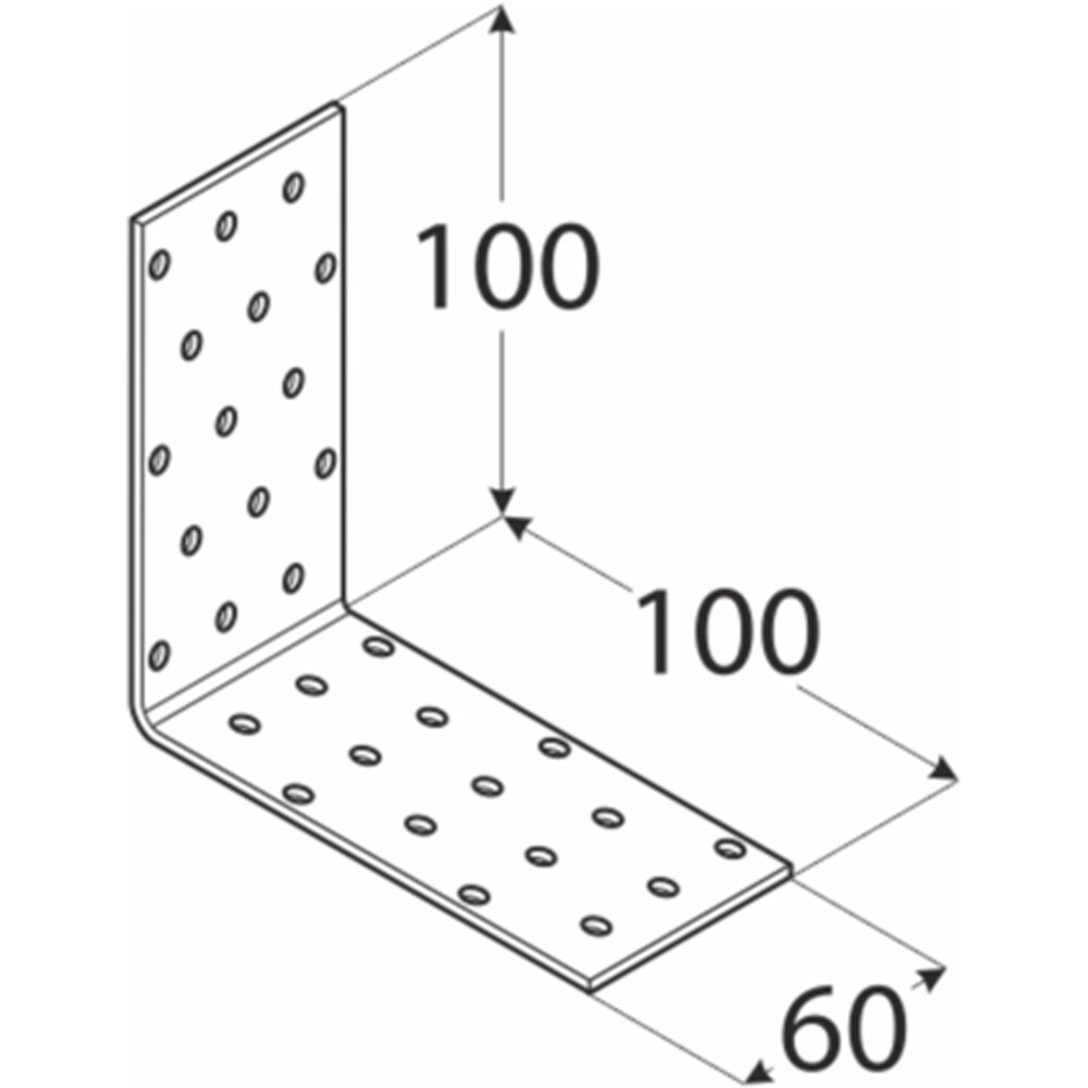 Coltar perforat DMX, 100 x 100 x 60 x 2 mm, otel