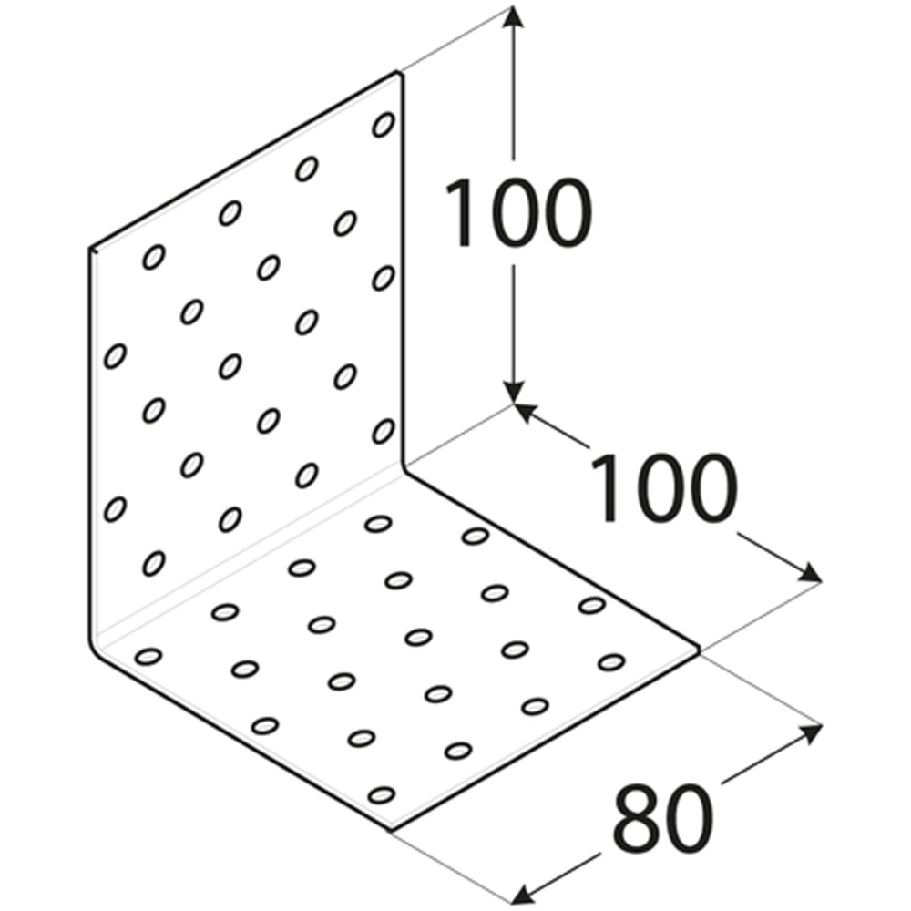 Coltar perforat DMX, 100 x 100 x 80 x 2 mm, otel