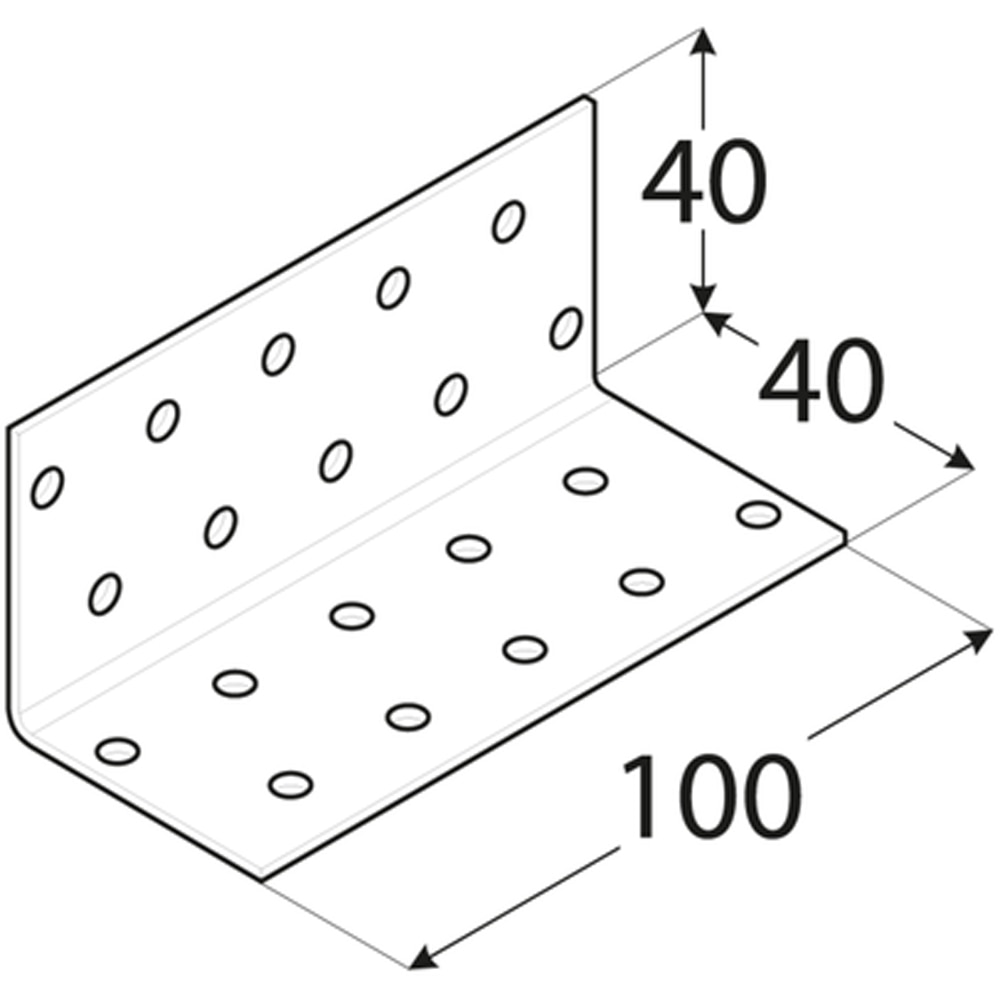 Coltar perforat DMX, 40 x 40 x 100 x 2 mm, otel