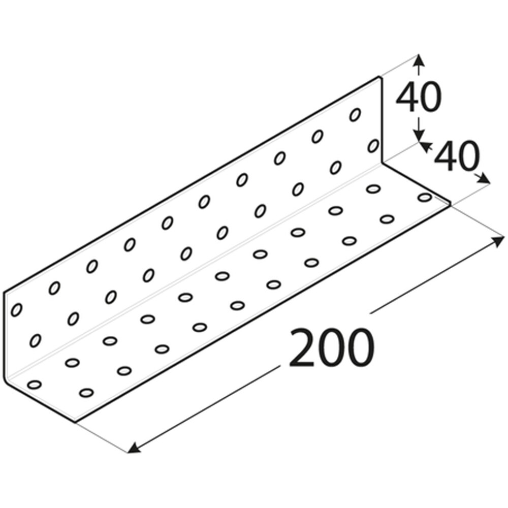 Coltar perforat DMX, 40 x 40 x 200 x 2 mm, otel