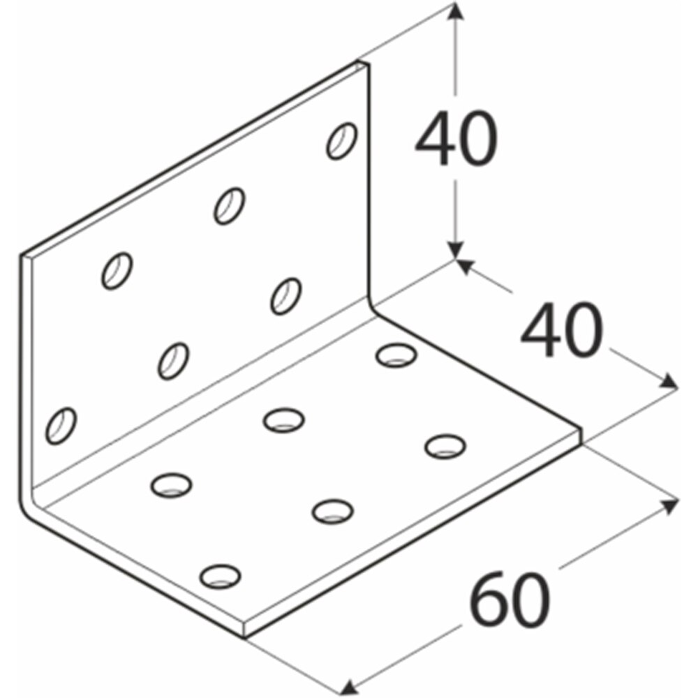 Coltar perforat DMX, 40 x 40 x 60 x 2 mm, otel