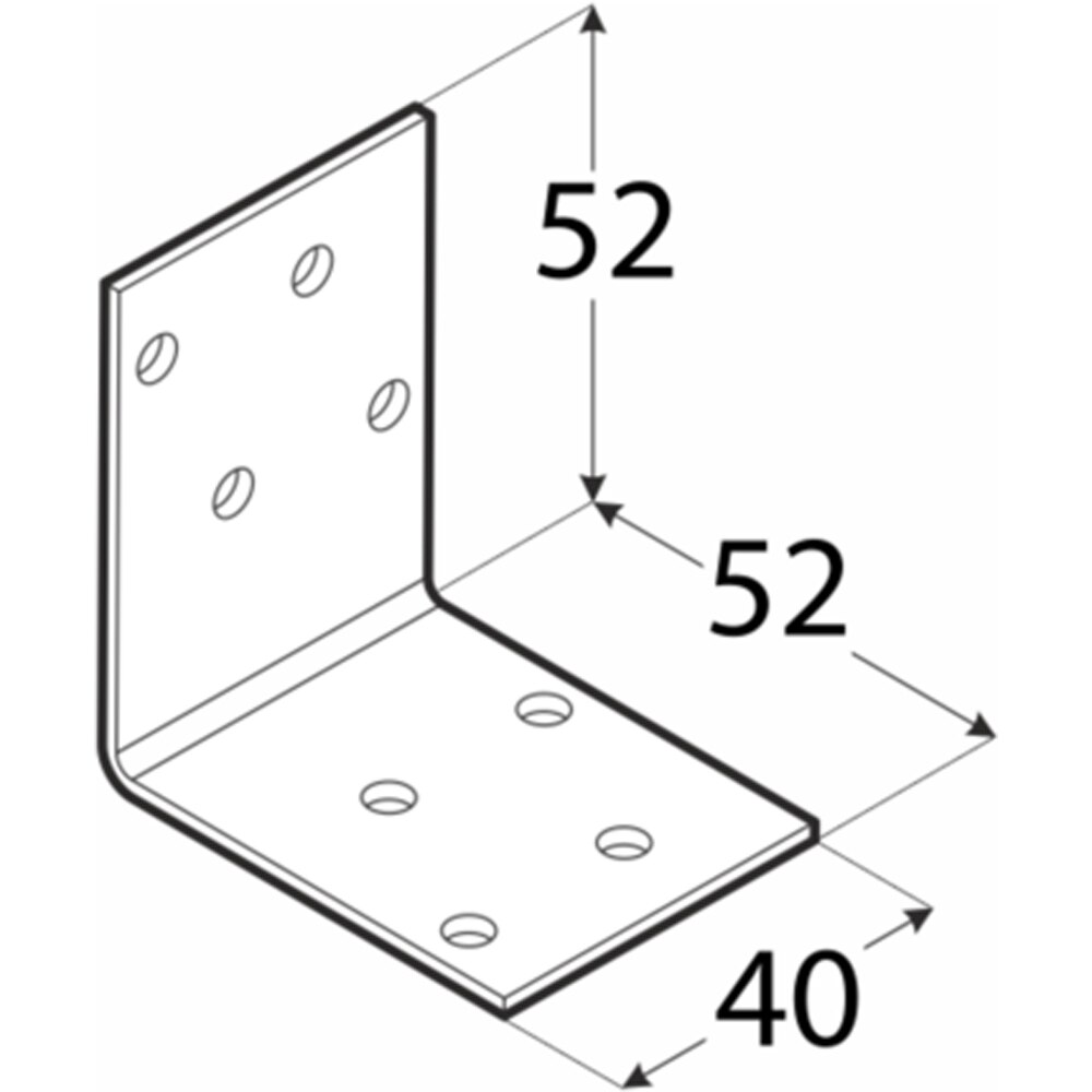 Coltar perforat DMX, 50 x 50 x 40 x 2 mm, otel