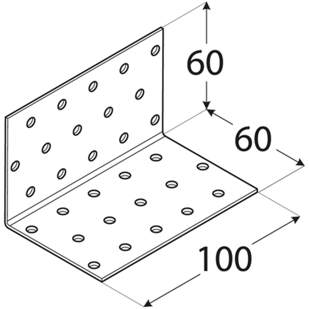 Coltar perforat DMX, 60 x 60 x 100 x 2 mm, otel