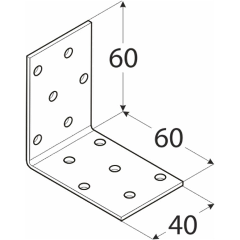 Coltar perforat DMX, 60 x 60 x 40 x 2 mm, otel