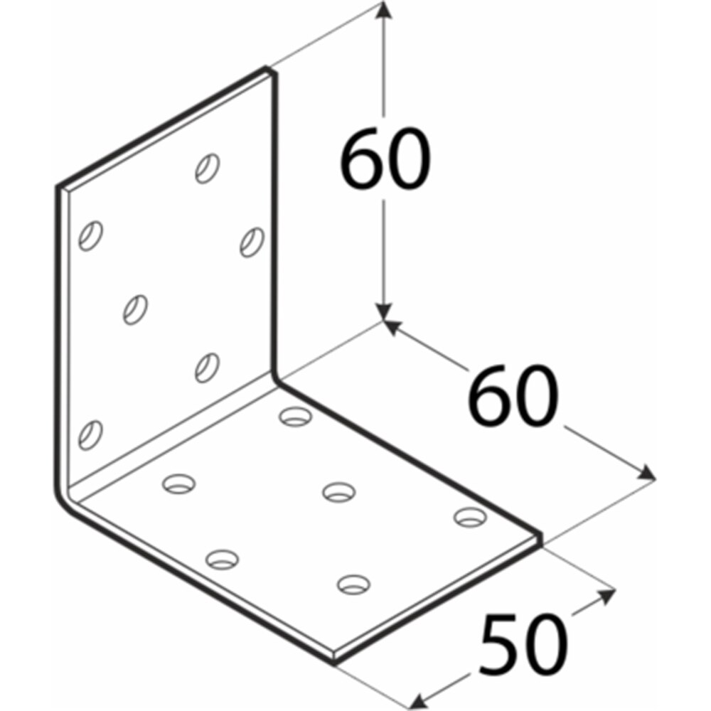 Coltar perforat DMX, 60 x 60 x 50 x 2 mm, otel