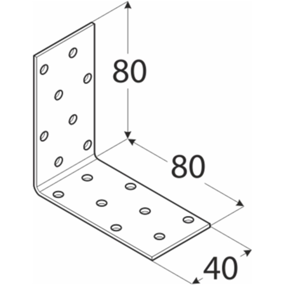 Coltar perforat DMX, 80 x 80 x 40 x 2 mm, otel