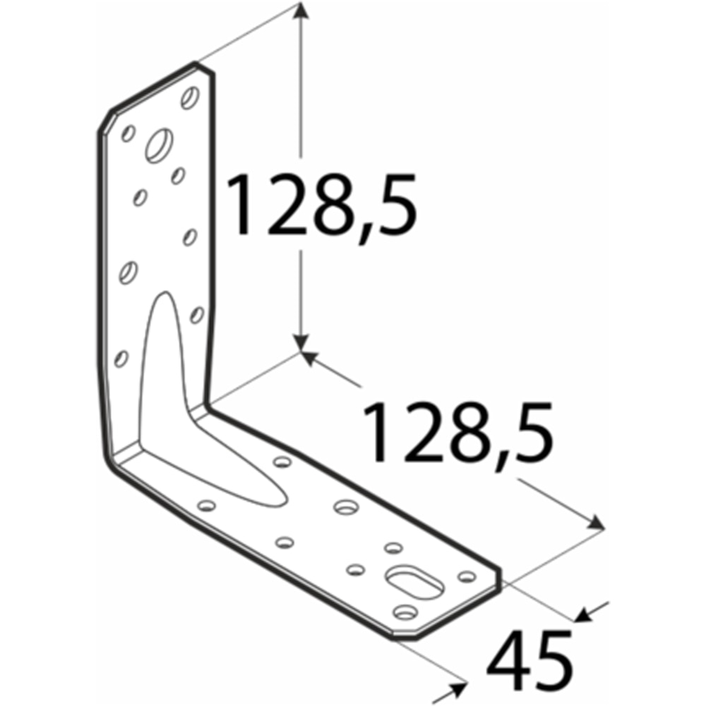 Coltar ranfor DMX , 128.5 x 128.5 x 2.5 mm, otel