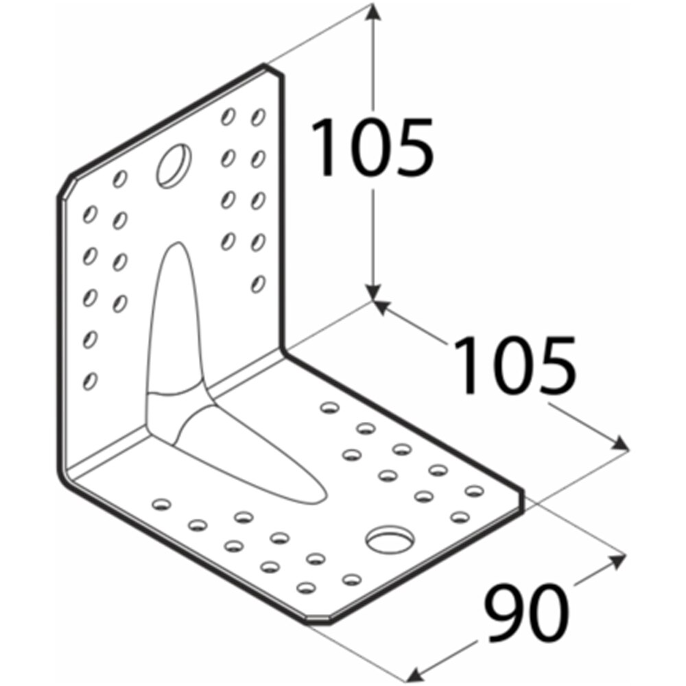 Coltar ranforsat DMX , 105 x 105 x 2 mm, otel