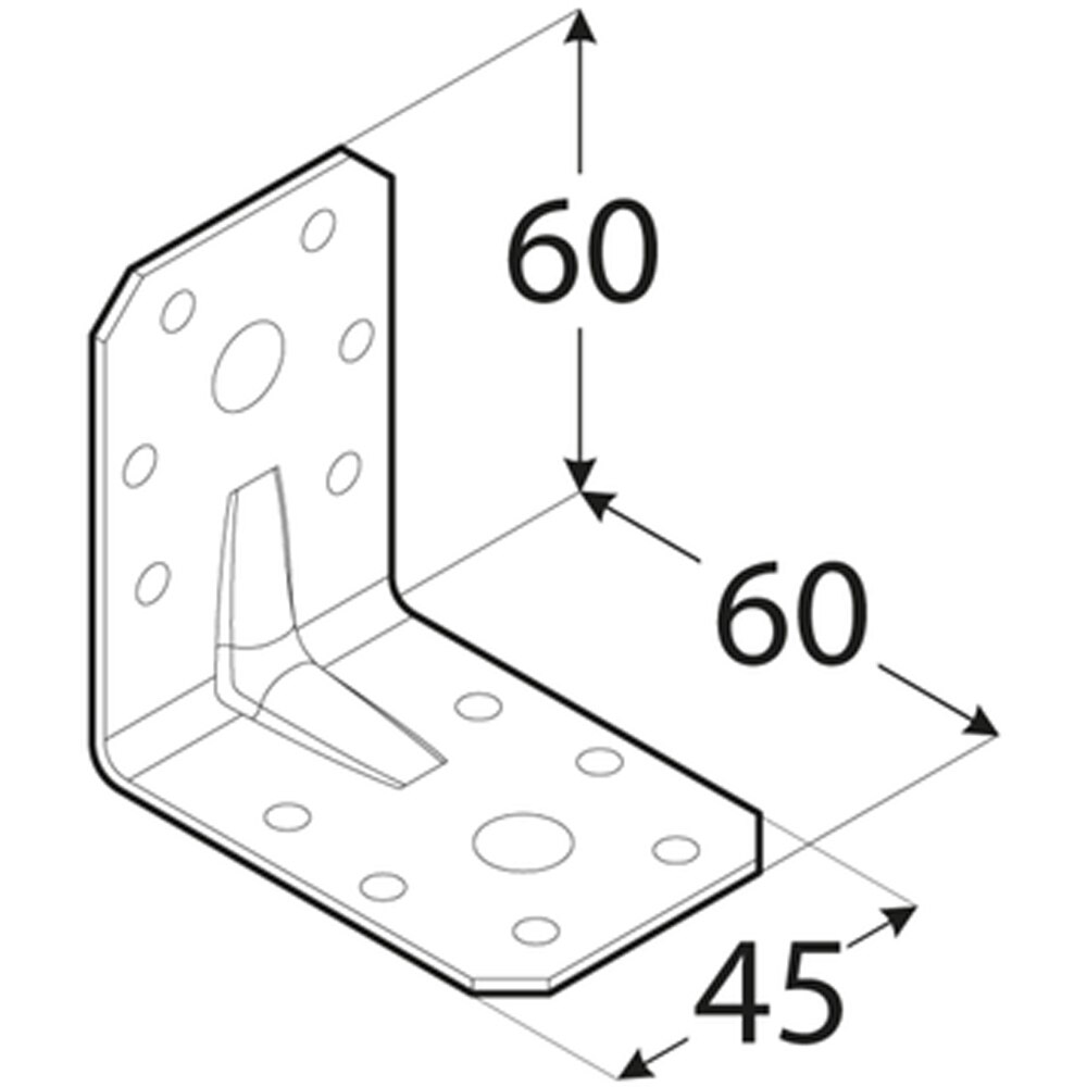 Coltar ranforsat DMX , 60 x 60 x 2 mm, otel
