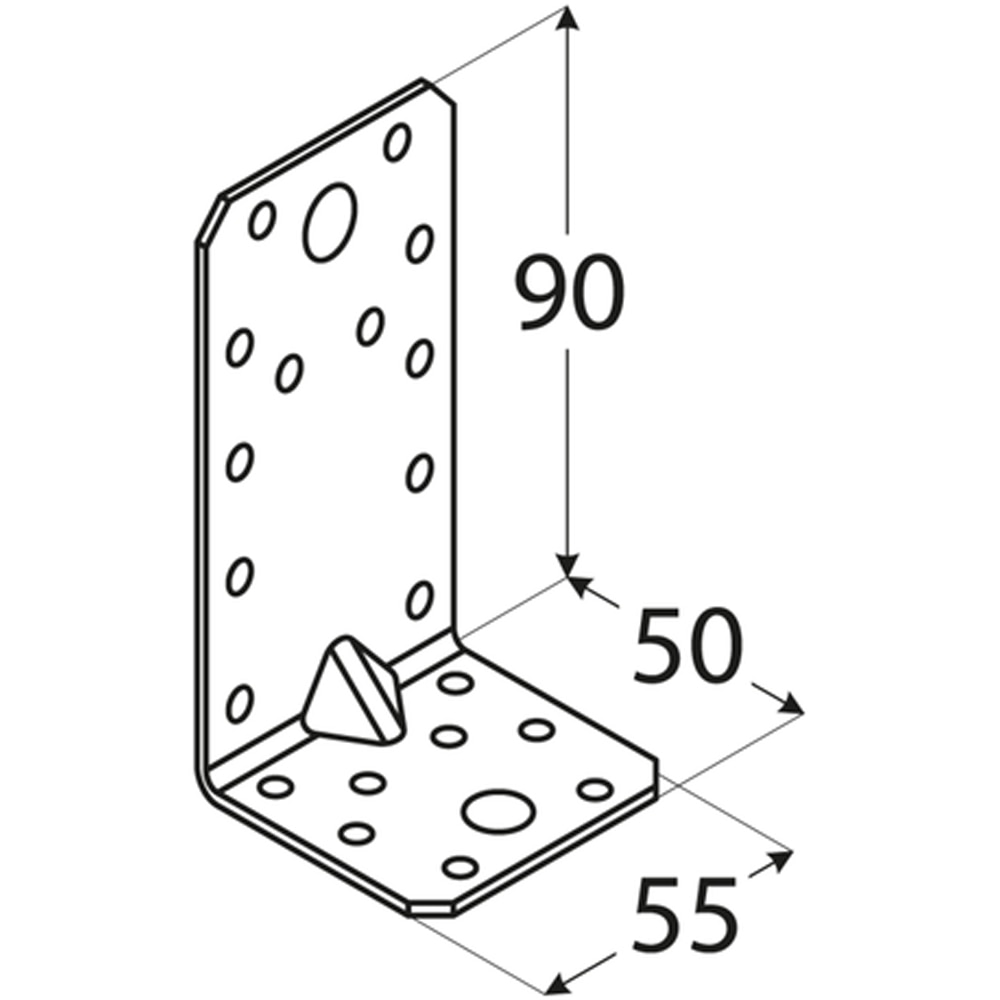 Coltar ranforsat DMX , 90 x 50 x 2.5 mm, otel