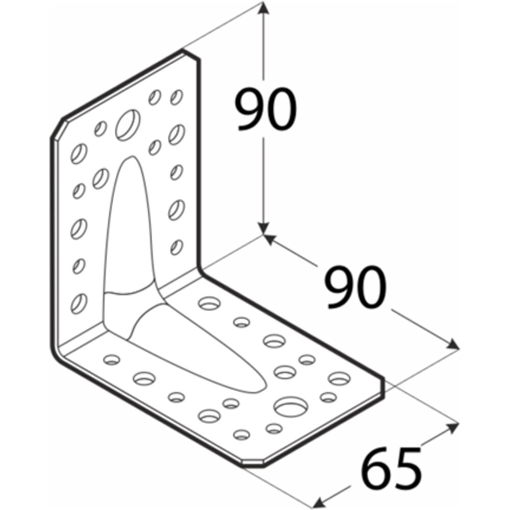 Coltar ranforsat DMX , 90 x 90 x 2 mm, otel