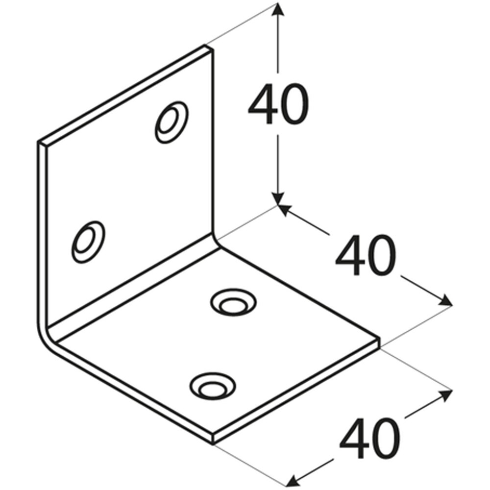 Coltar lat DMX, 40 x 40 x 40 x 1.5 mm, otel