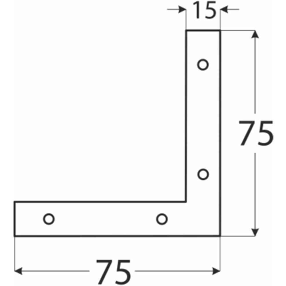 Coltar plat DMX, 75 x 75 x 15 x 1, 2 mm, otel zincat