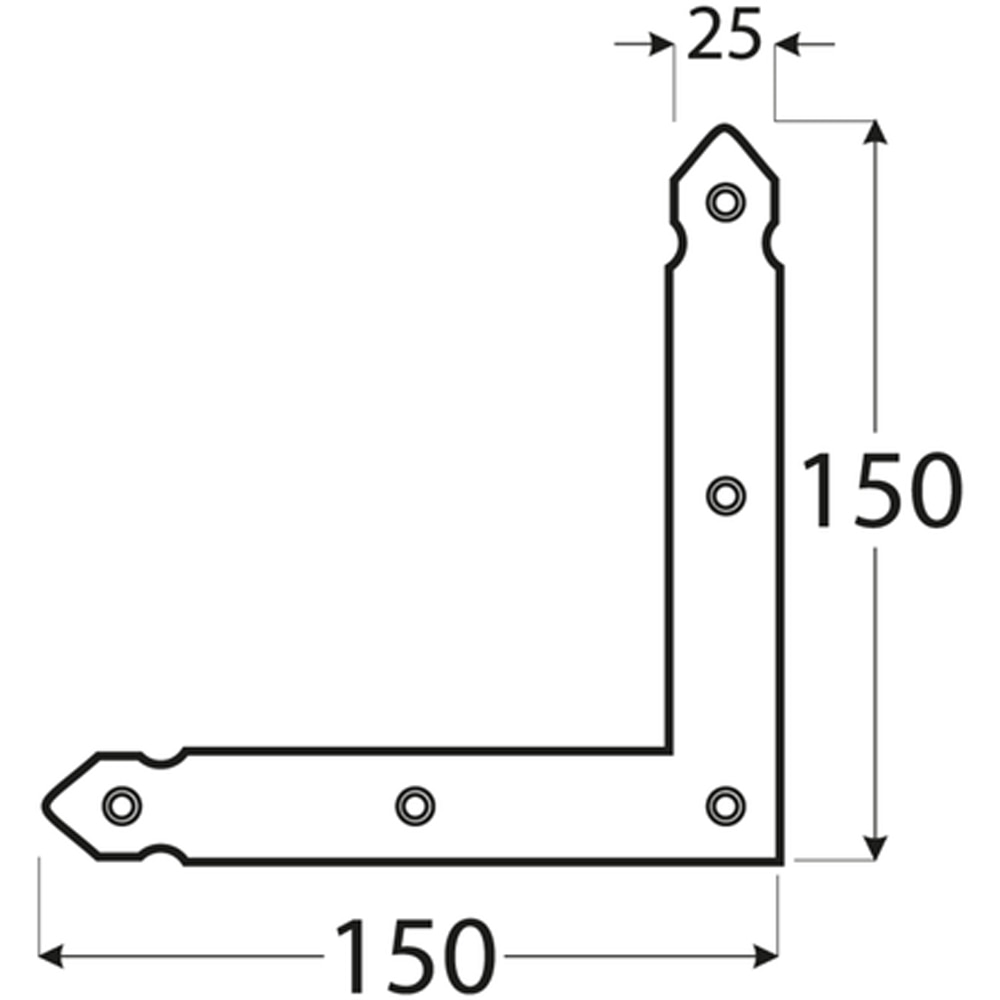 Coltar plat deco DMX, 150 x 150 x 25 x 2.5 mm, otel