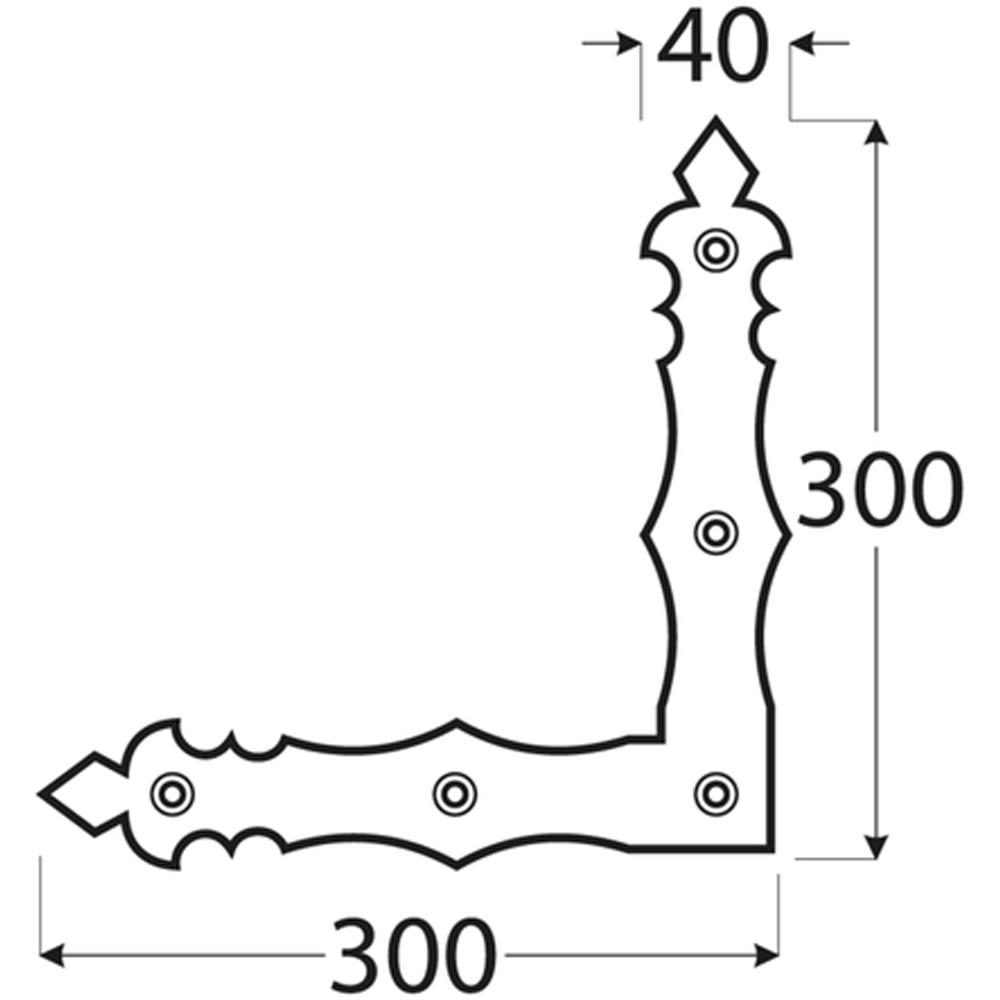 Coltar plat deco DMX, 300 x 300 x 40 x 4 mm, otel, negru