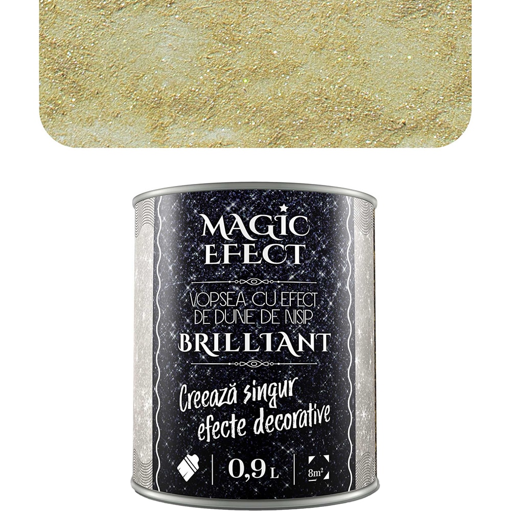 Vopsea cu efect de dune de nisip Magic Effect Brilliant C08, pensula inclusa, bronz, 0.9L