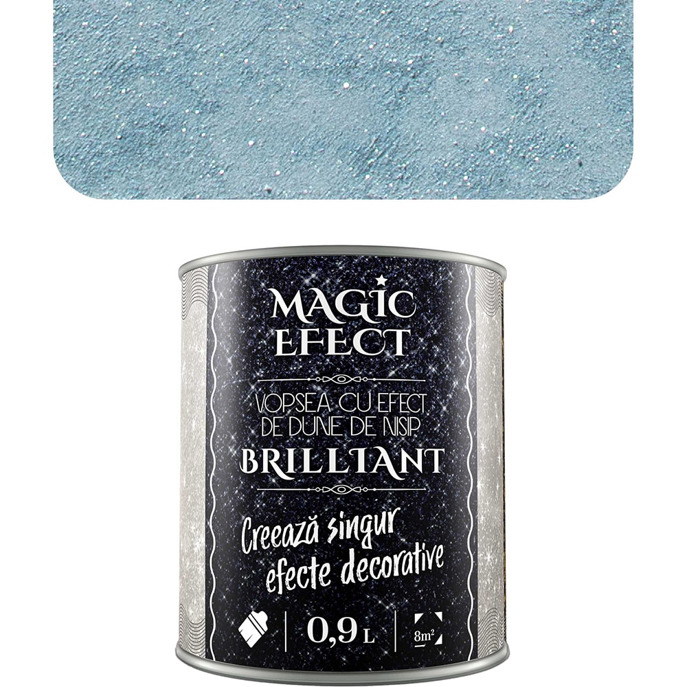 Vopsea cu efect de dune de nisip Magic Effect Brilliant C09, pensula inclusa, bleumarin, 0.9L