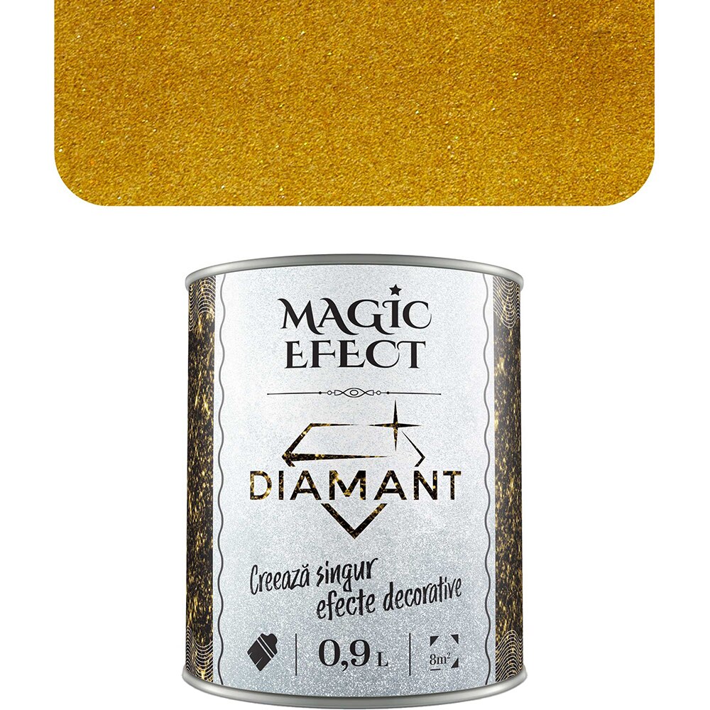 Vopsea cu efect de dune de nisip Magic Effect Diamant C03, pensula inclusa, auriu, 0.9L