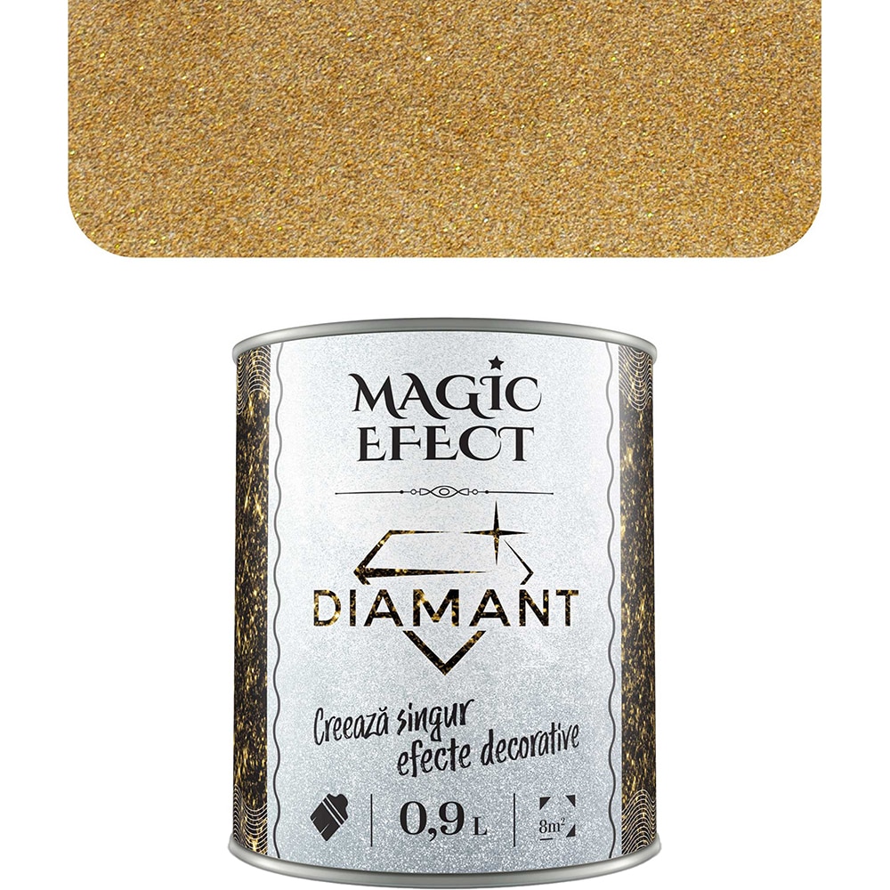 Vopsea cu efect de dune de nisip Magic Effect Diamant C04, pensula inclusa, auriu, 0.9L