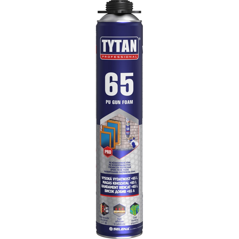 Spuma Poliuretanica TYTAN PROFESSIONAL 65, aplicare pistol, galben, 840 ml
