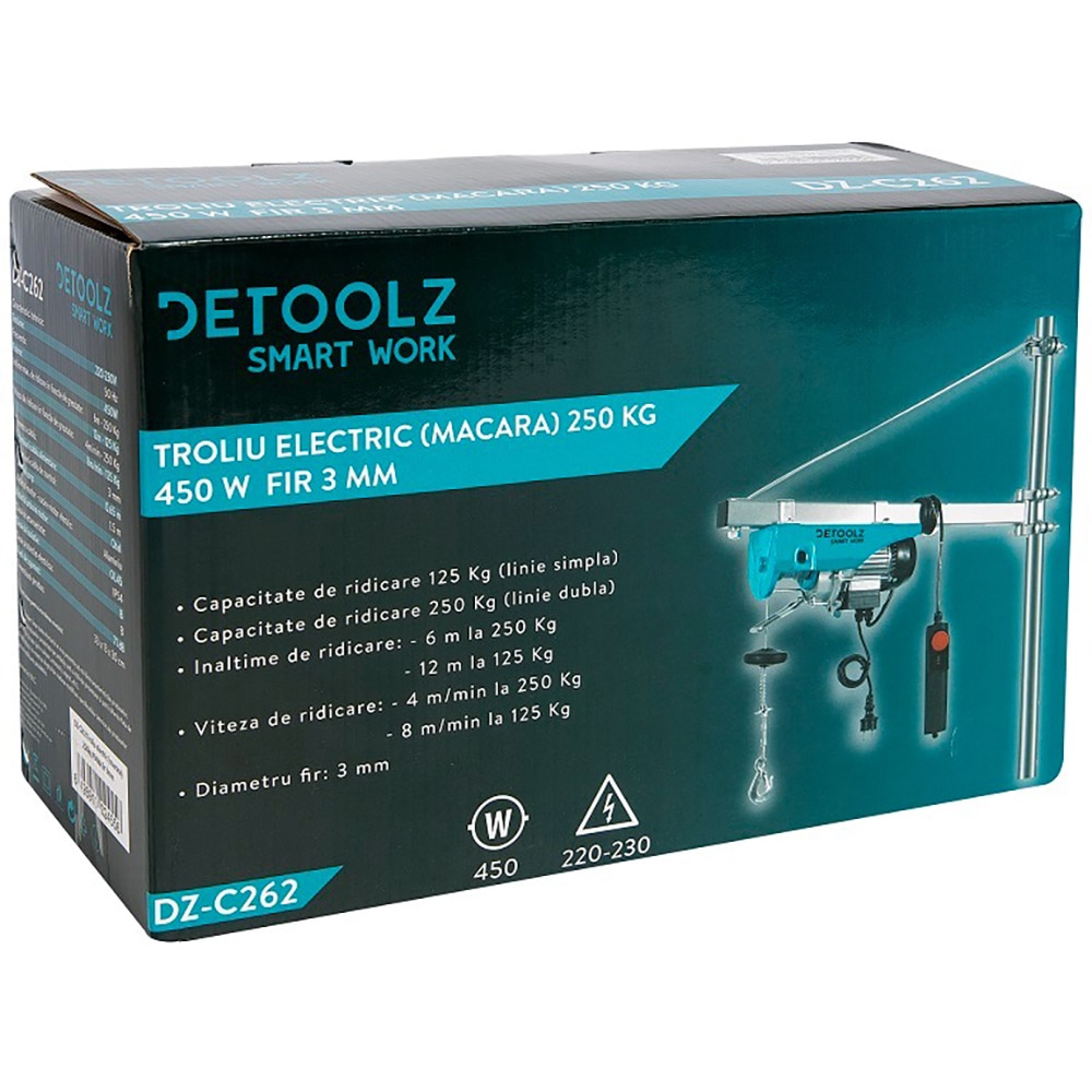 Troliu electric FIR3MM, 450W, 250kg