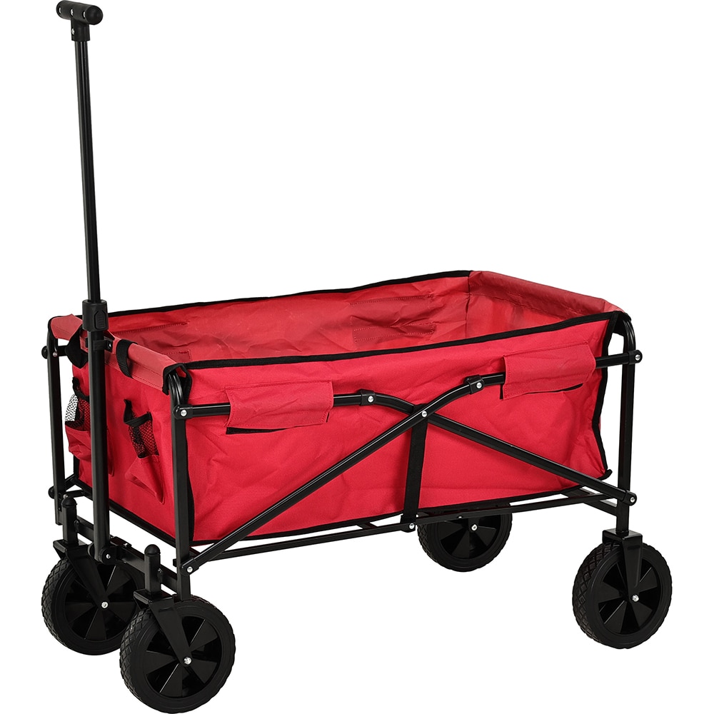 Carucior plaja, pliabil, 93 x 50.5 x 106 cm, rosu