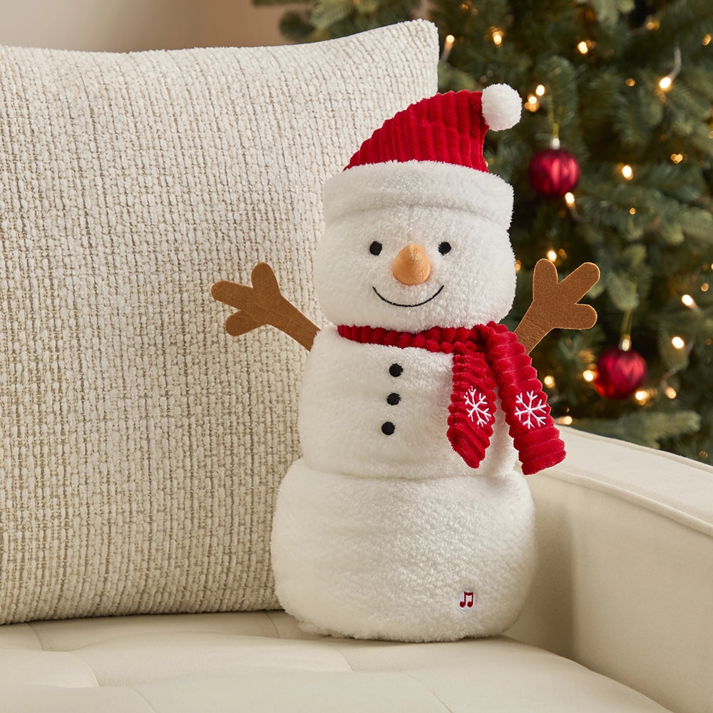 Decoratiune om de zapada cu sunete si lumini, 26.5 cm