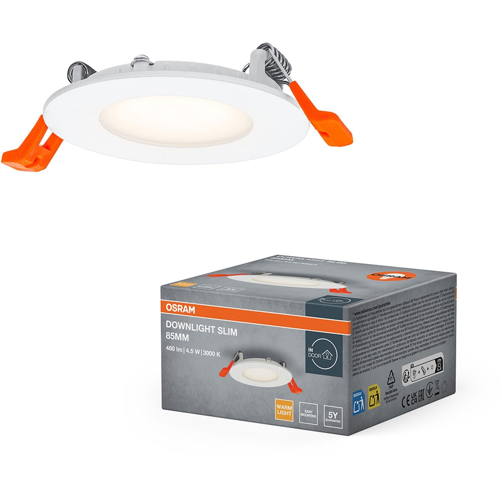 Spot LED OSRAM, 4.5W, 240lm, lumina calda, IP20, plastic, alb