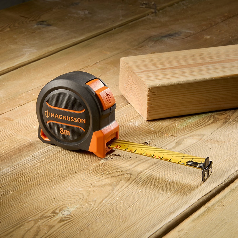 Ruleta magnetica MAGNUSSON, plastic ABS, 8 m, negru-portocaliu