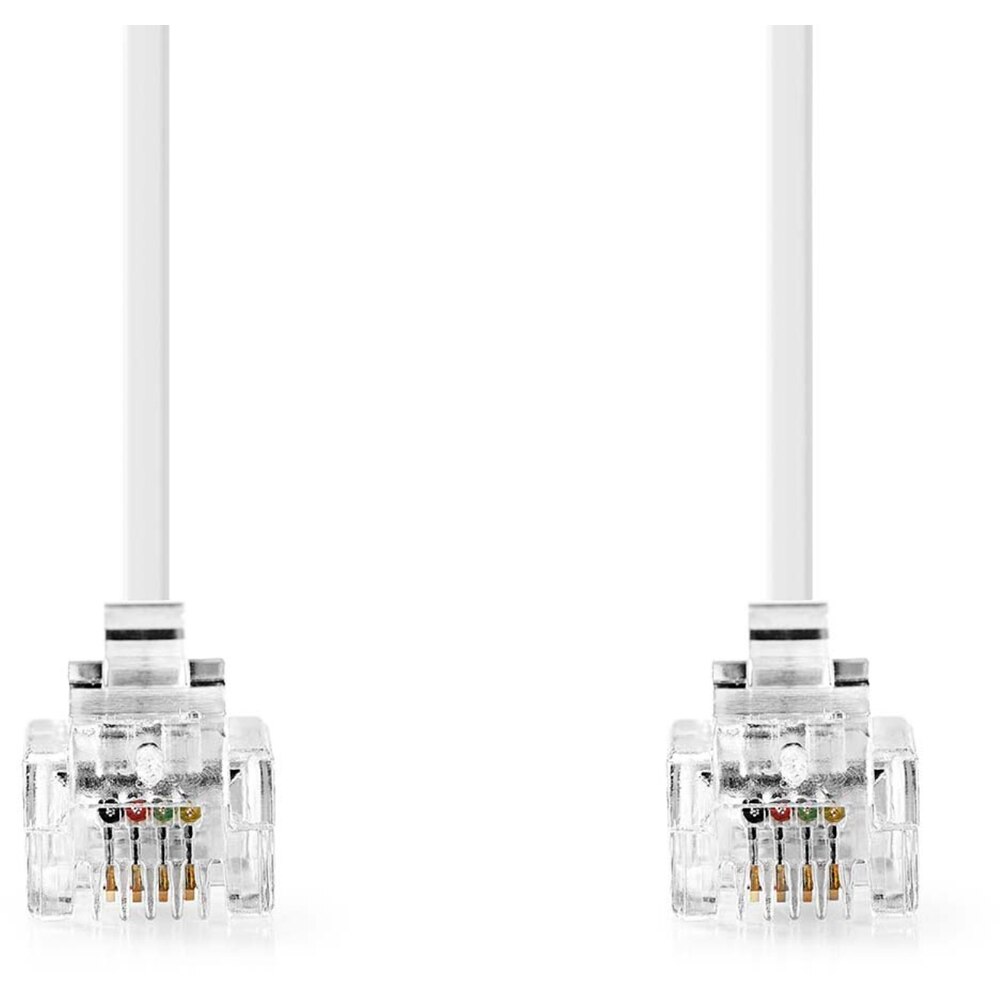 Cablu telefon NEDIS, PVC, RJ11, alb